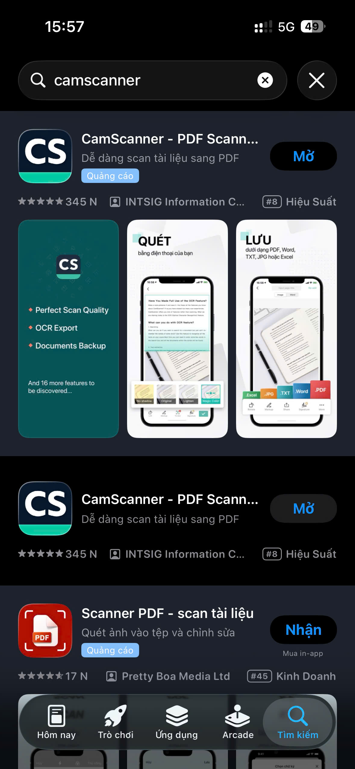 Bước 1: Tải và mở ứng dụng CamScanner